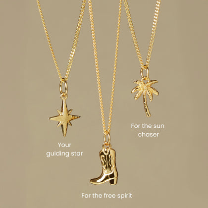Cowboy Boot Necklace Gold